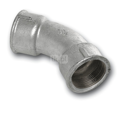 Łuk 45' SANHA 41#, żeliwo (cynk/nikiel) (ocynk), 1 1/4'' (GW)