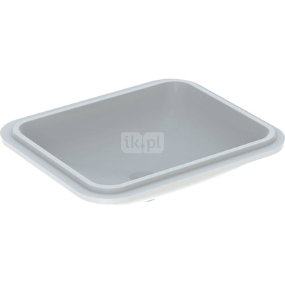 Umywalka GEBERIT Variform prostokątna, biała, 580mm, bez otworu na baterię, bez odpływu przelewowego, bez półki