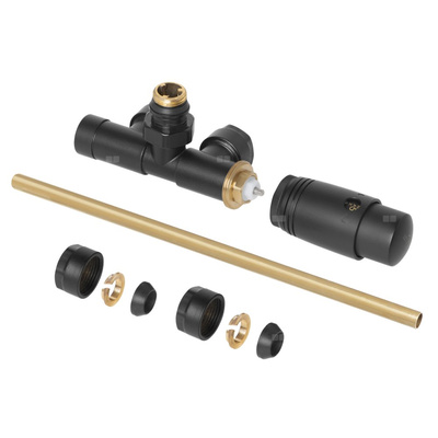 Zestaw do dolnego podłączenia zespolony jednootworowy duoplex czarny PROV