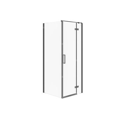 KABINA PRYSZNICOWA NAROŻNA CITY CZARNA 80X80X195 PRAWA SZKŁO TRANSPARE