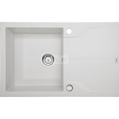 Zlew. andante alabaster granit 1k z/o 780x490x194, 3,5" + osprzęt space-saver