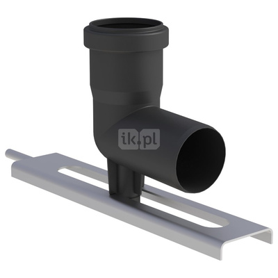 Kolano 87st. fi100mm z podporą i szyną mocującą