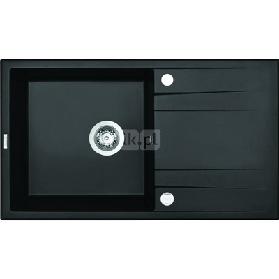 Zlew. eridan grafit metalik granit 1k z/o 860x500x203, 3,5" + osprzęt space-saver nero click