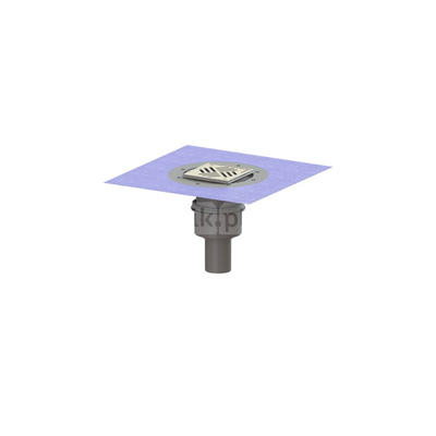 Wpust PRACTICUS DN70, odpł.pion., z nasadką Variofix i kratką/ramą nierdz. 138x138