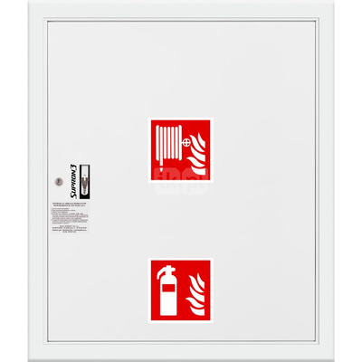 Hydrant DN 25 FIT wnękowy z miejscem na gaśnicę pod zwijadłem, wąż 30 m, zamek patent, RAL 9003