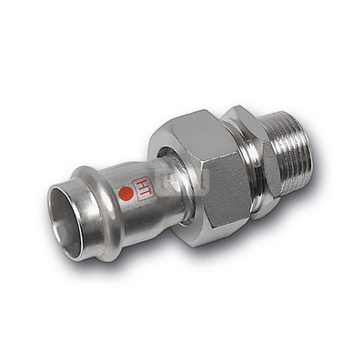 Śrubunek SANHA NiroTherm Industry z uszczelką trzyczęściowy, stal nierdzewna, 22 mm x 3/4'' (zw x GZ)