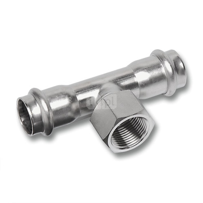 Trójnik SANHA NiroSan Press stal nierdzewna 28 mm x 1'' x 28 mm (zw x GW x zw)