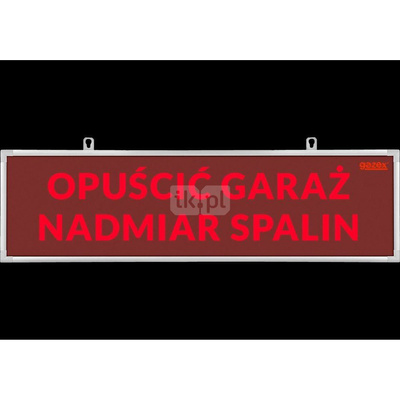 Tablica ostrzegawcza TP-42/H1, "NIE WCHODZIĆ NADMIAR SPALIN", zasilanie 230V