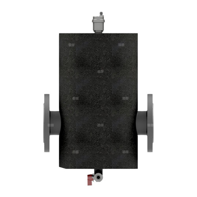 Kołnierzowy separator powietrza SPK+ 250 – DN100 z wyposażeniem dodatkowym, z izolacją, malowany