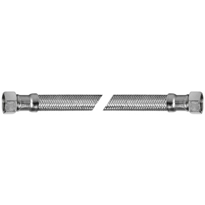 Wąż elastyczny przyłączeniowy QIK stal nierdzewna, 3/4'' x 12 mm x 3/4'', dł. 200 mm, GW x GW z oplotem