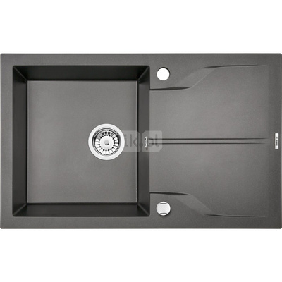 Zlew. andante antracyt metalik granit 1k z/o 780x490x194, 3,5" + osprzęt space-saver