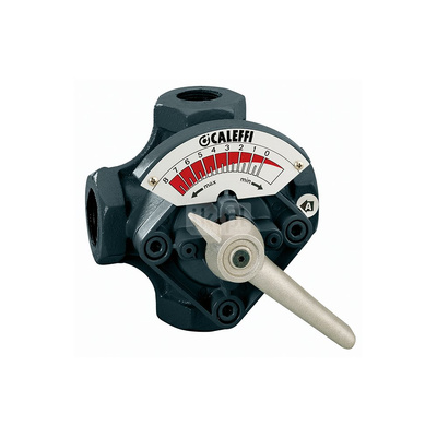 Zawór czterodrogowy mieszający z przepustnicą. Przyłącza gwintowane 1"