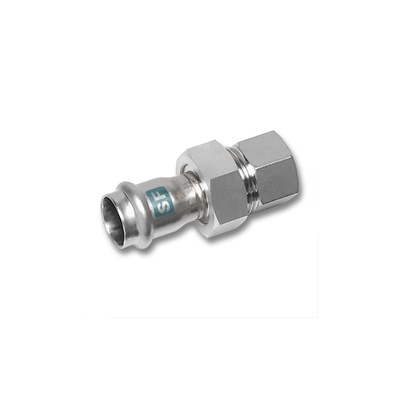 Śrubunek SANHA NiroSan SF trzyczęściowy, stal nierdzewna, 15 mm x 3/4'' (zw x GW)