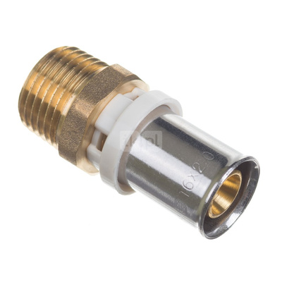 Złączka prosta zaprasowywana QIK XPRT, mosiądz, 1 1/2'' x 50 mm (GZ x złącze zaprasowywane)