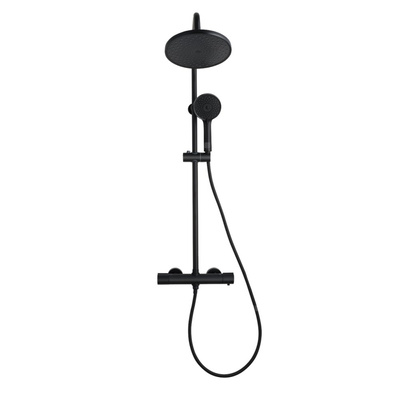 Deszczownia z baterią termostatyczną Volos czarny