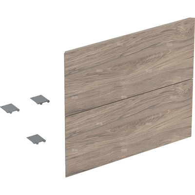 Zestaw frontów szuflad (2 szt.) do dolnej szafki pod umywalkę z dwoma szufladami GEBERIT ONE, kol. orzech włoski hickory melamina, struktura drewna szer.600 mm