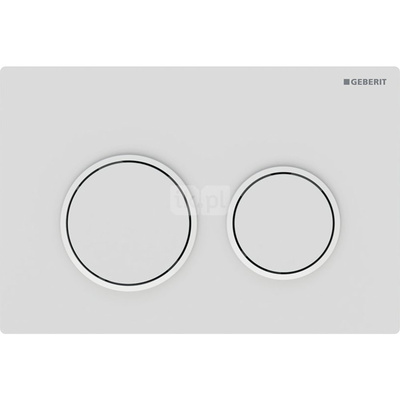 Przycisk uruchamiający Geberit Omega20, przedni/górny, biały mat-biały-biały mat, easy-to-clean, prostokątny