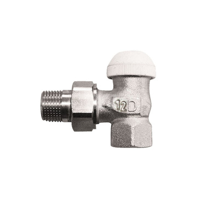 Zawór grzejnikowy termostatyczny HERZ TS-90 kątowy, połączenie 1/2'' (niklowanie) żółty