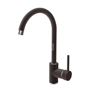 Zlew. zorba grafitowy granit 1k z/o 760x440x160, 3,5" + osprzęt space-saver + bateria nemezja z wylewką "u"