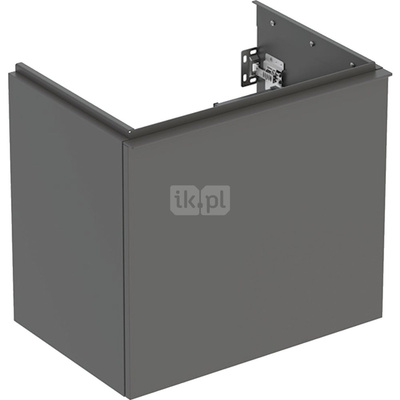 Szafka pod umywalkę Geberit Acanto, z szufladą i szufladą wewnętrzną, krótka: Szerokość umywalki=60cm, Korpus i front: lava / lakierowany matowy, Uchwyt: lava / malowany proszkowo, matowy