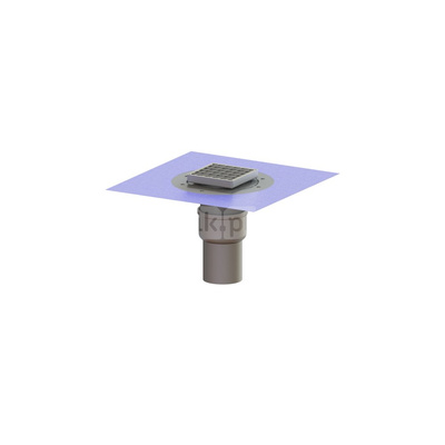 Wpust Ferrofix DN100, odpł.pionowy, z nasadką nierdz. i kratką szczel.nierdz. 138x138, sys.125