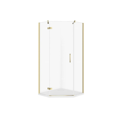 SET C543 KABINA PIĘCIOKĄTNA CITY LEWA ZŁOTA 90X90X195+TAKO SLIM WIR