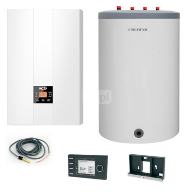 Pakiet - Kocioł gazowy jednofunkcyjny WOLF FGB-24 kondensacyjny wiszący 5.3 - 20.7 kW + Czujnik c.w.u. + RegulatorBM-2 + Zasobnik c.w.uLindo 150L