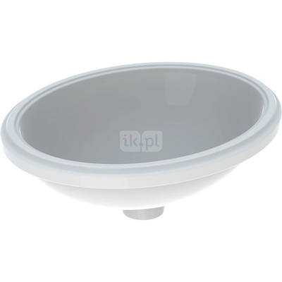 Umywalka GEBERIT Variform owalna, biała / KeraTect, 495mm, bez otworu na baterię, bez odpływu przelewowego, bez półki