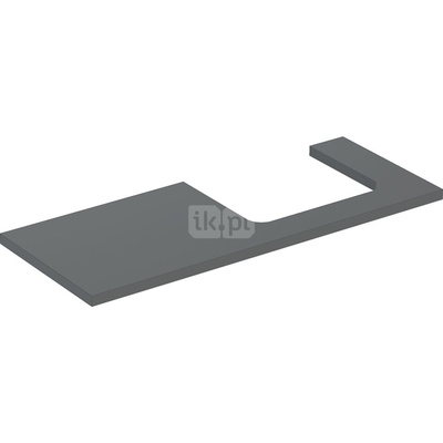 Blat pod umywalkę Geberit ONE z wycięciem, do prostokątnej umywalki nablatowej: B=119cm, Lava, Przekrój=Prawa strona, Lakierowany matowy