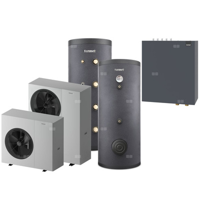 Pakiet 1 - Pompa ciepła powietrzna powietrze-woda monoblok TERMET Heat Platinum 8 EVI/DC 6.1 kW 230 V + Zasobnik c.w.u. TERMET AQUA 200 + Zasobnik buforowy TERMET ENERGY 100 + Moduł hydrauliczny T-Box 13 PG HP