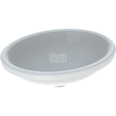 Umywalka GEBERIT Variform owalna, biała, 560mm, bez otworu na baterię, bez odpływu przelewowego, bez półki
