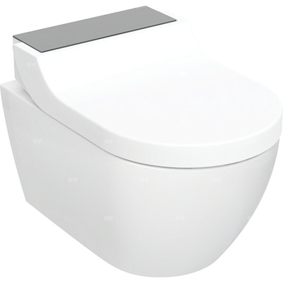Urządzenie WC z funkcją higieny intymnej Geberit AquaClean Tuma Comfort, wisząca miska WC: Miska ustępowa: biały / KeraTect, Panel dekoracyjny: szkło czarne
