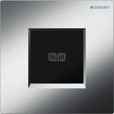 Elektroniczny zawór spłukujący Geberit do pisuaru, zasilanie bateryjne, Typ 20, chrom szczotk.-chrom bł., prostokątny