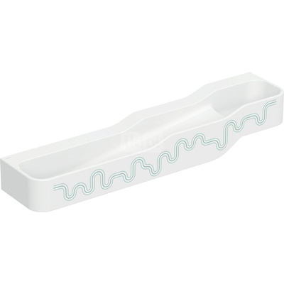 Umywalka GEBERIT Bambini 4-stanowiskowa prostokątna (rynna, elementy dekoracyjne), biała, 1800mm, bez otworu na baterię, bez odpływu przelewowego, półka od ściany