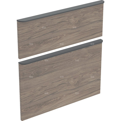 Zestaw frontów szuflad do szafki pod umywalkę GEBERIT, kol. orzech włoski hickory melamina, struktura drewna szer.600 mm