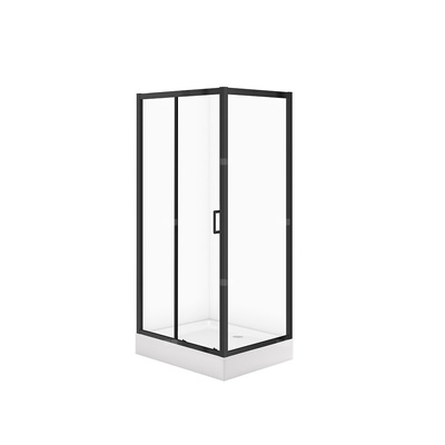 SET C710 KABINA ARTECO CZARNA PROST 100X80X190 + BR TAKO 100X16 WIR