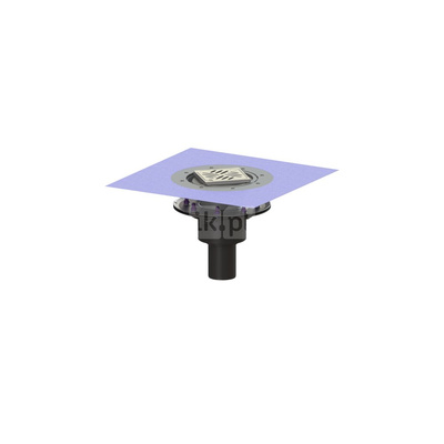 Wpust KESSEL Ecoguss z 1 przyłączem DN 70, odpływ pionowy, kratka 120x120mm stal nierdzewna