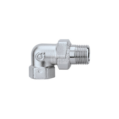 Złączka trzyczęściowa kątowa. Wykończenie: chrom 1" GW x GZ ze złączką