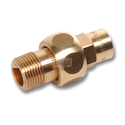 Śrubunek SANHA 4341G trzyczęściowy, brąz, 42 mm x 1 1/2'' (lut wewnętrzny x GZ)