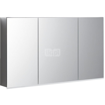 Szafka z lustrem Geberit Option Plus z oświetleniem, z trzema drzwiami: 120x70x17.2cm, Korpus: lustrzany z zewnątrz, Drzwi: lustrzane wewnątrz i z zewnątrz