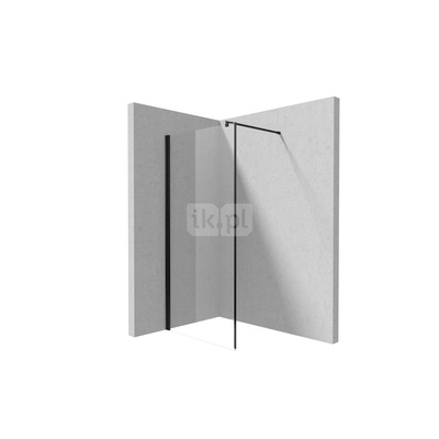 Ścianka kerria plus walk in nero 80 cm z powłoką, szkło totalwhite