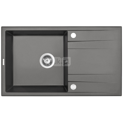 Zlew. eridan antracyt metalik granit 1k z/o 860x500x203, 3,5" + osprzęt space-saver click