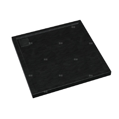 Brodzik kompozytowy Stabilsound Plus® Omega Black Stone 90x90x5 cm, kwadratowy