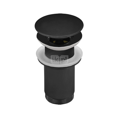 Zestaw odpływowy do umywalki PERFEXIM SPMWK03OP czarny mat 2 3/4'', przycisk duży okrągły płaski
