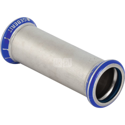 Mufa GEBERIT Mapress Edelstahl FKM przesuwna, stal nierdzewna, 88.9 mm, DN 80 x 88.9 mm x DN 80 (mufa zaprasowywana x mufa zaprasowywana), (głębokość: 60 mm) z uszczelką