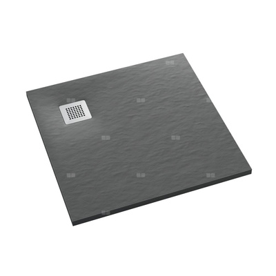Brodzik kompozytowy Stabilsound Plus® Kalait Grey Stone 90x90x3,5 cm, kwadratowy