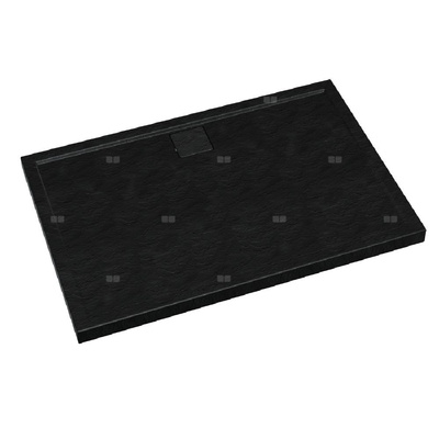 Brodzik kompozytowy Stabilsound Plus® Omega Black Stone 80x140x5 cm, prostokątny