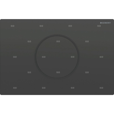 Przycisk uruchamiający Geberit Sigma10 do systemu spłukiwania WC z elektronicznym uruchamianiem spłukiwania, okrągły, z zabezpieczeniem: Płyta: czarny, Pierścień ozdobny: czarny mat