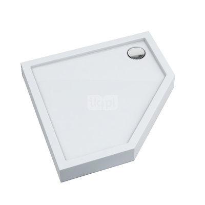 Brodzik akrylowy zintegrowany z nośnikiem Stabilsound Plus® oraz obudową akrylową przeciągniętą do podłogi Competia New 90x90x12 cm, pięciokątny