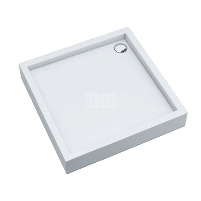 Brodzik akrylowy zintegrowany z nośnikiem Stabilsound Plus® oraz obudową akrylową przeciągniętą do podłogi Medium 80x80x16 cm, kwadratowy